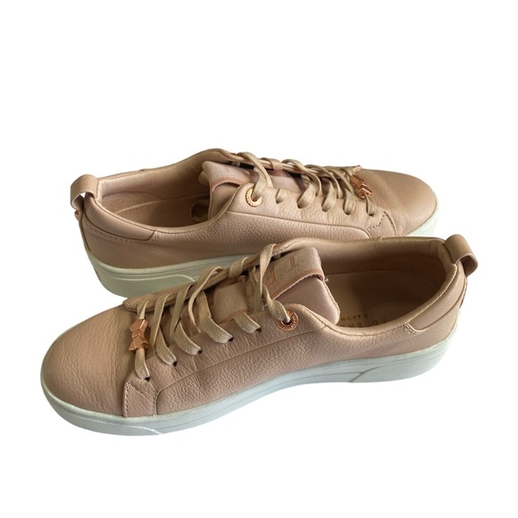 Ted Baker Women's Tedah Branded Leather Trainers - Pink EU 36.5/ US6 - Picture 7 of 11